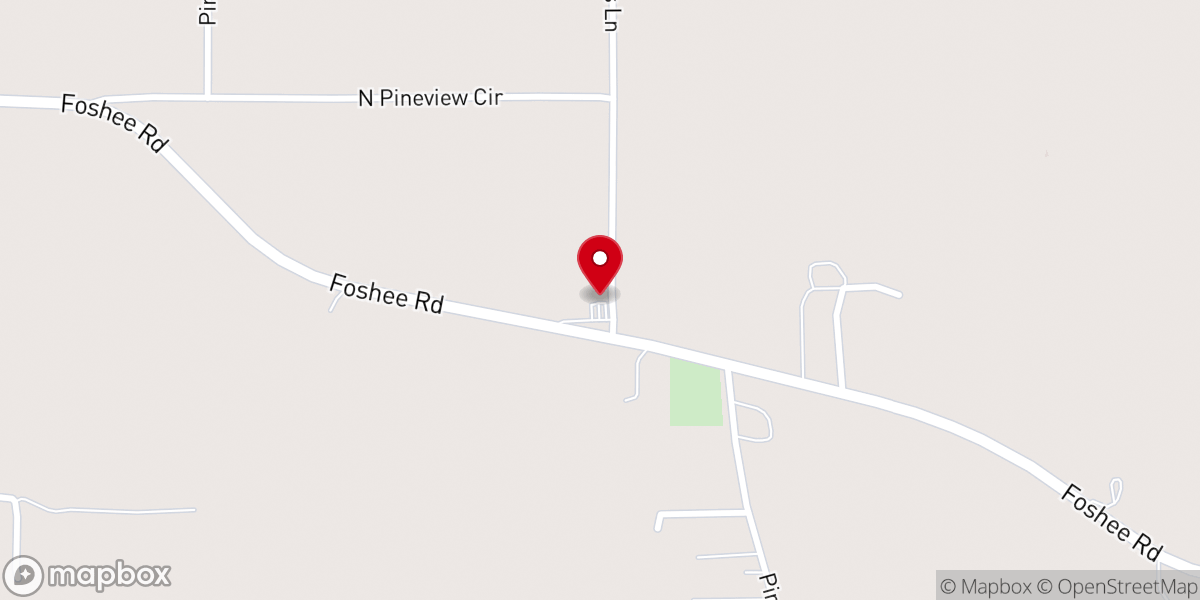 Map showing location of Pineview Church
