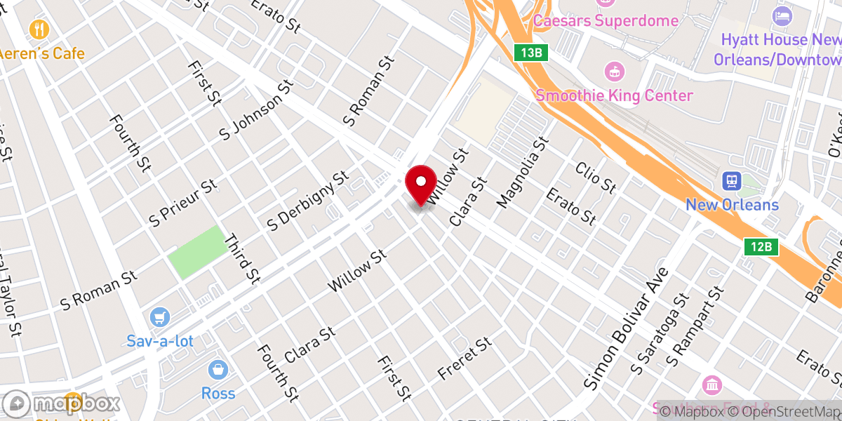 Map showing location of First Evangelist Baptist Church