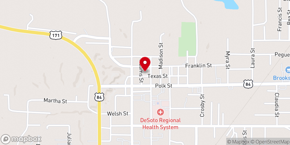Map showing location of Desoto Parish District Atty