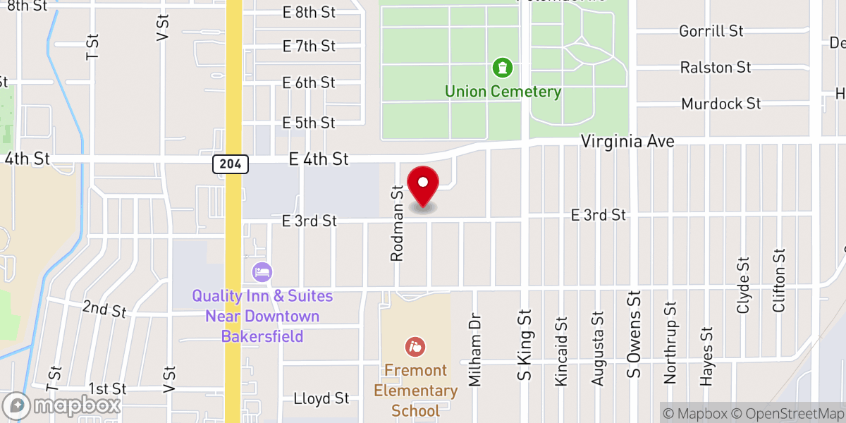 Map showing location of Lily of the Valley Church of God in Christ
