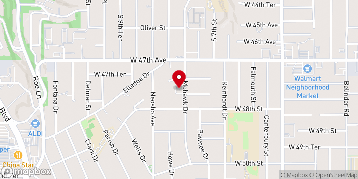 Map showing location of Oak Grove Assembly