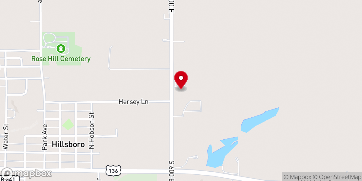 Map showing location of Hillsboro Church of the Nazarene