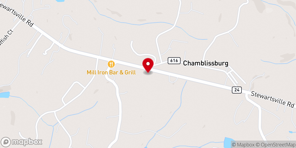 Map showing location of Parrish Chapel United Methodist