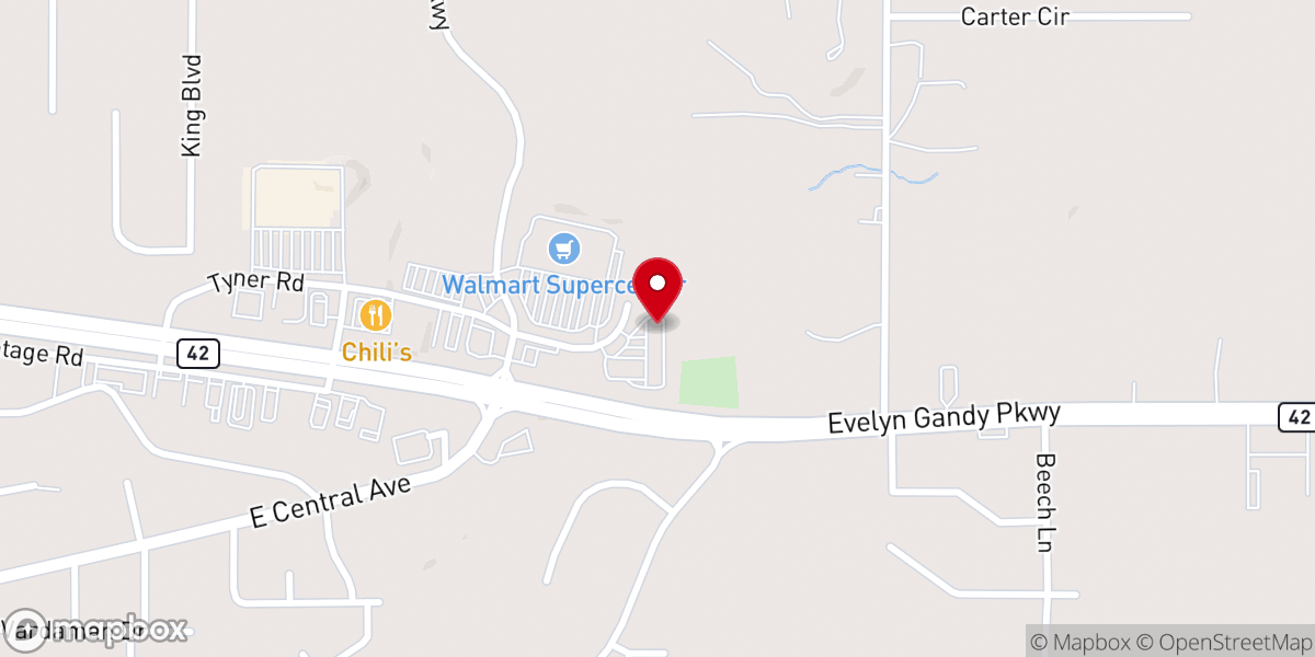 Map showing location of Los Charros | Mexican Grill