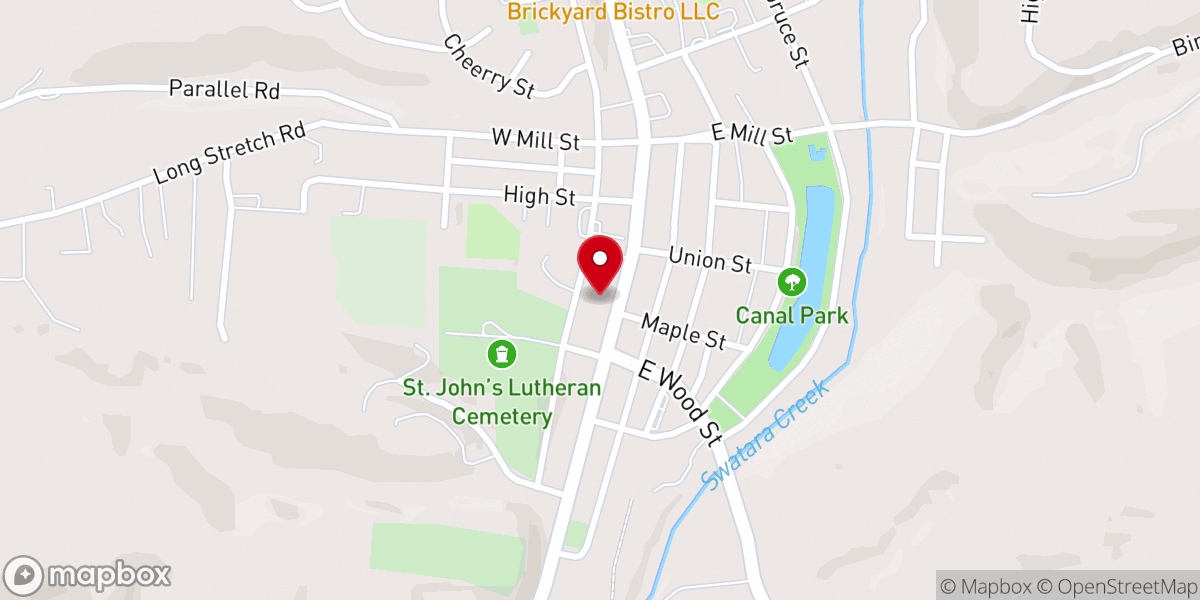 Map showing location of St John's Lutheran Church