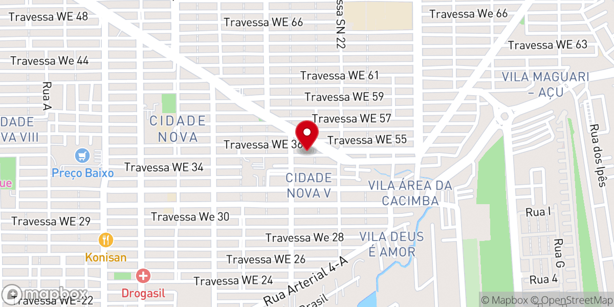 Map showing location of Comunidade Católica Semeando com Maria - Missão Cidade Nova