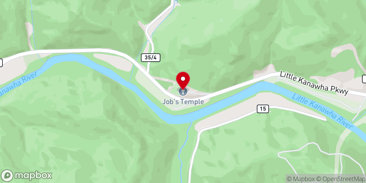 Map showing location of Job's Temple