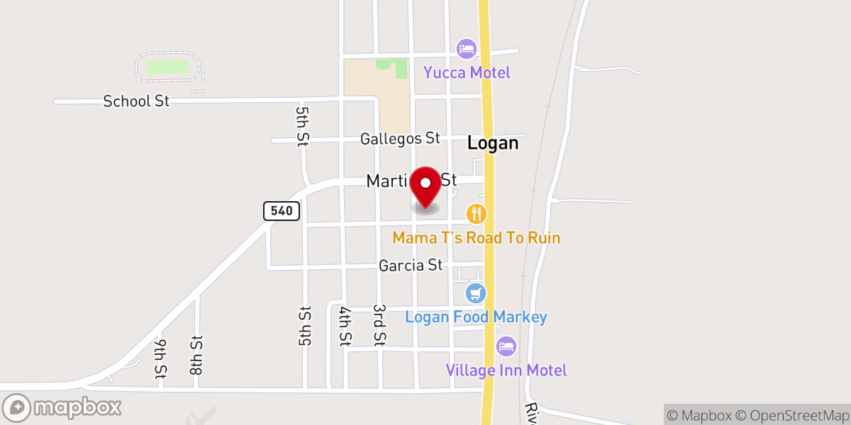 Map showing location of San Antonio Catholic Church