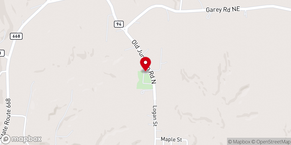 Map showing location of New Lebanon Lutheran Church