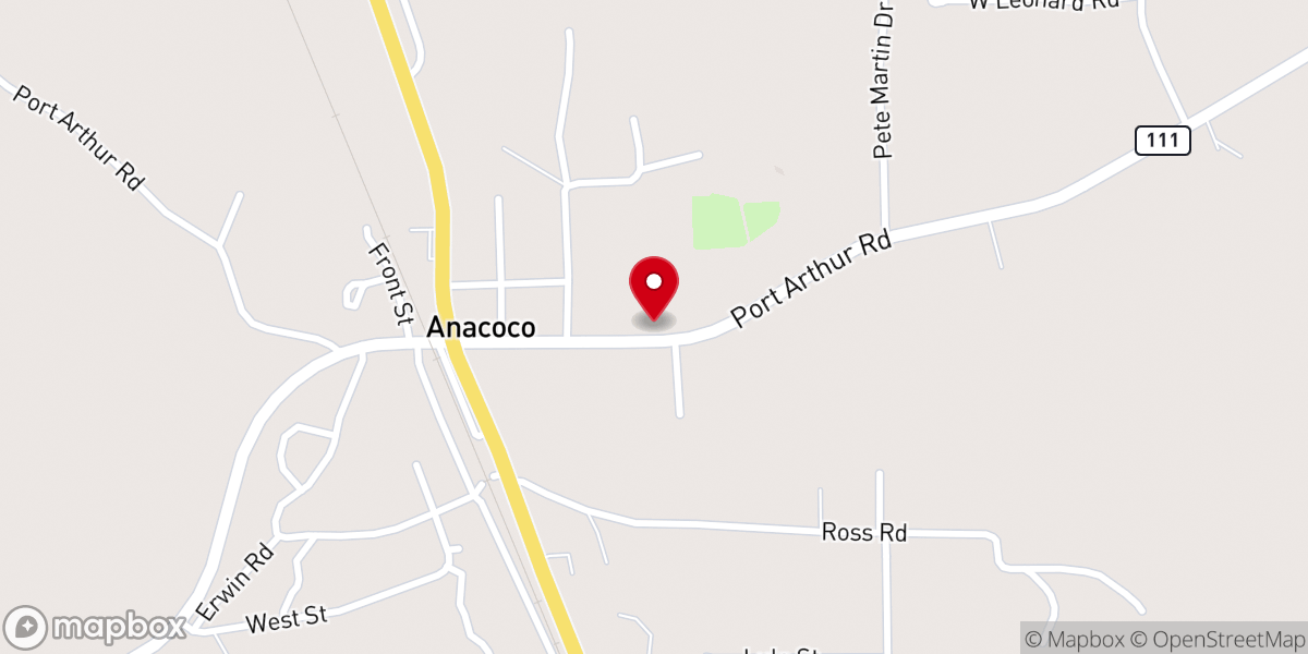 Map showing location of Anacoco Elementary School