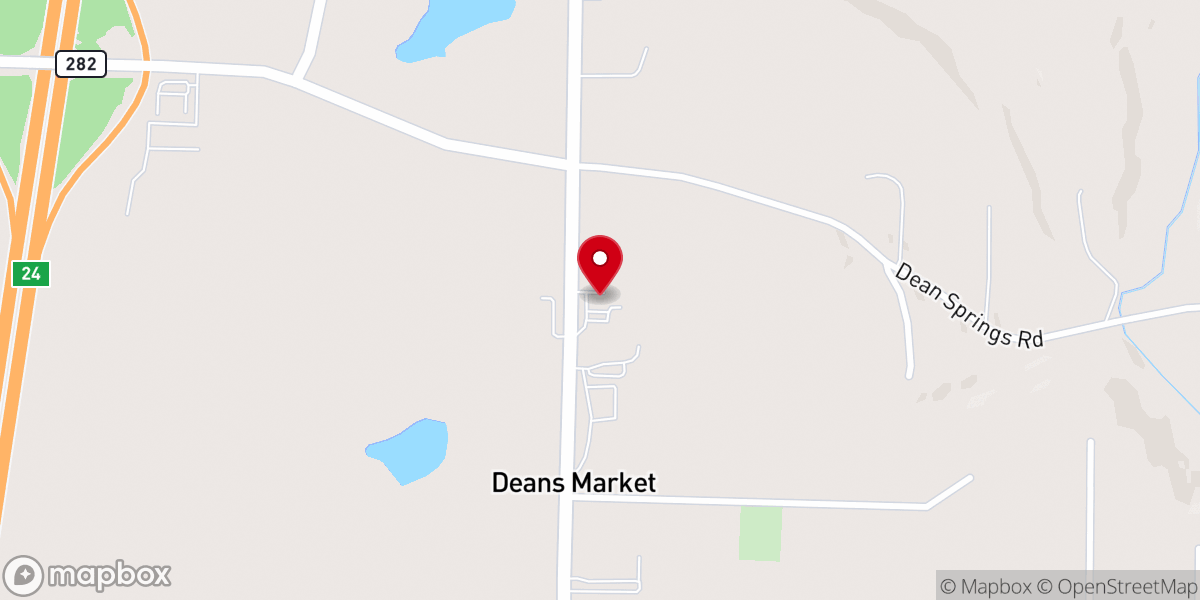 Map showing location of Trinity Baptist Church