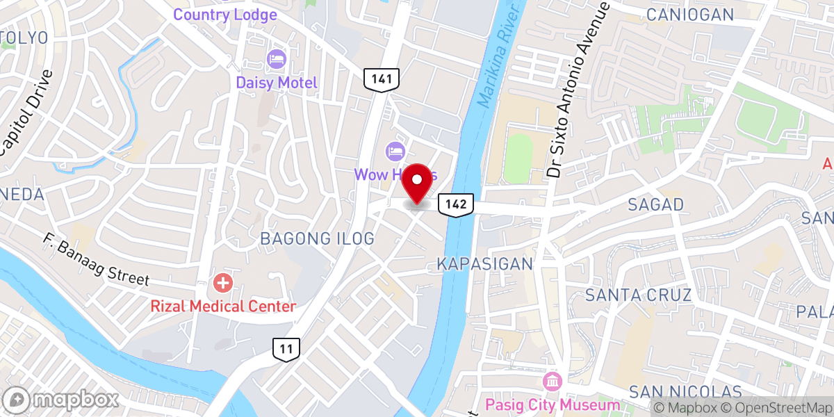 Map showing location of Bagong Ilog Christian Fellowship