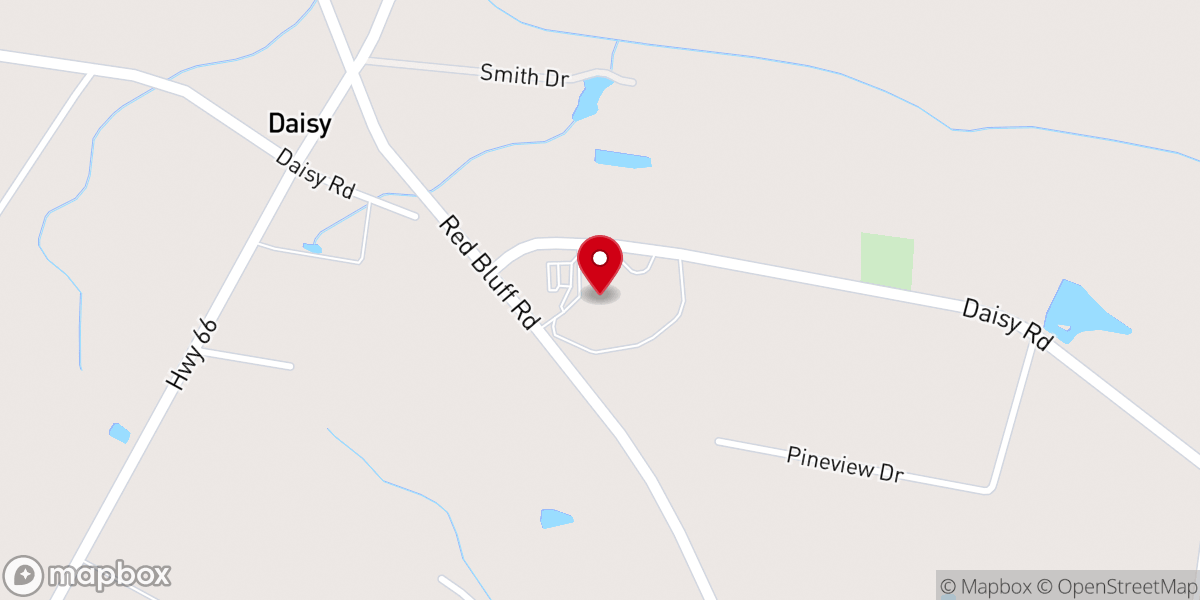 Map showing location of Rivers Edge Church