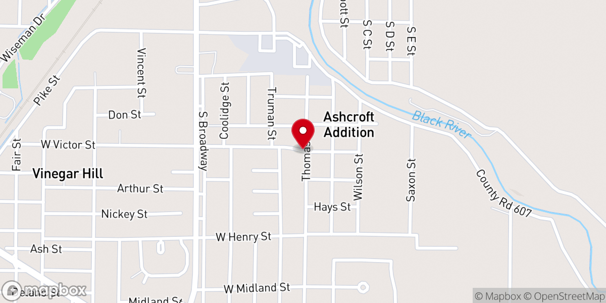 Map showing location of Midland Church