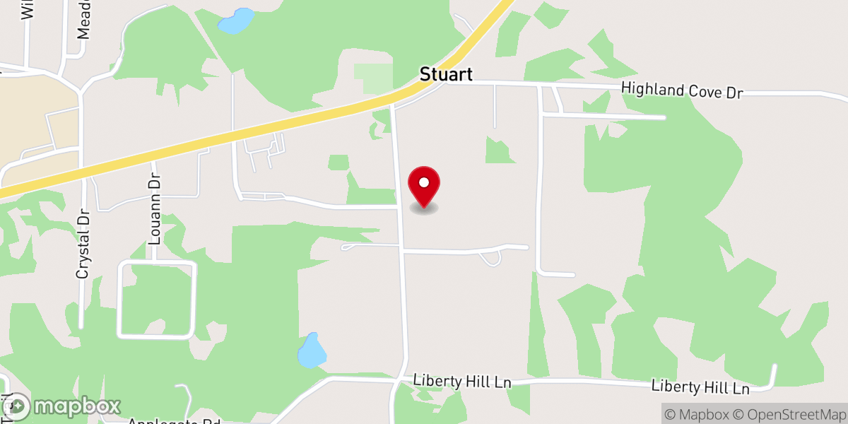 Map showing location of Friendship Baptist Church