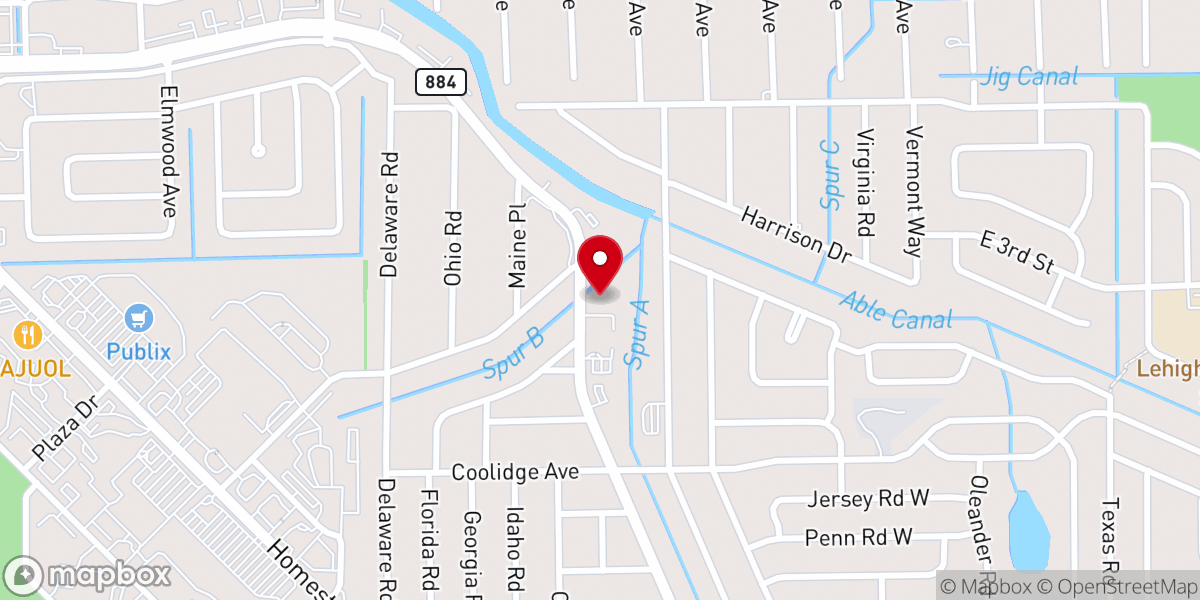 Map showing location of Lehigh Acres Church-Nazarene