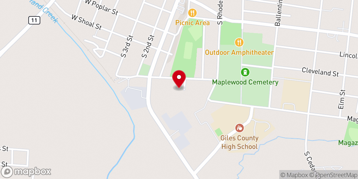 Map showing location of Dixon Chapel Cumberland Presbyterian Church