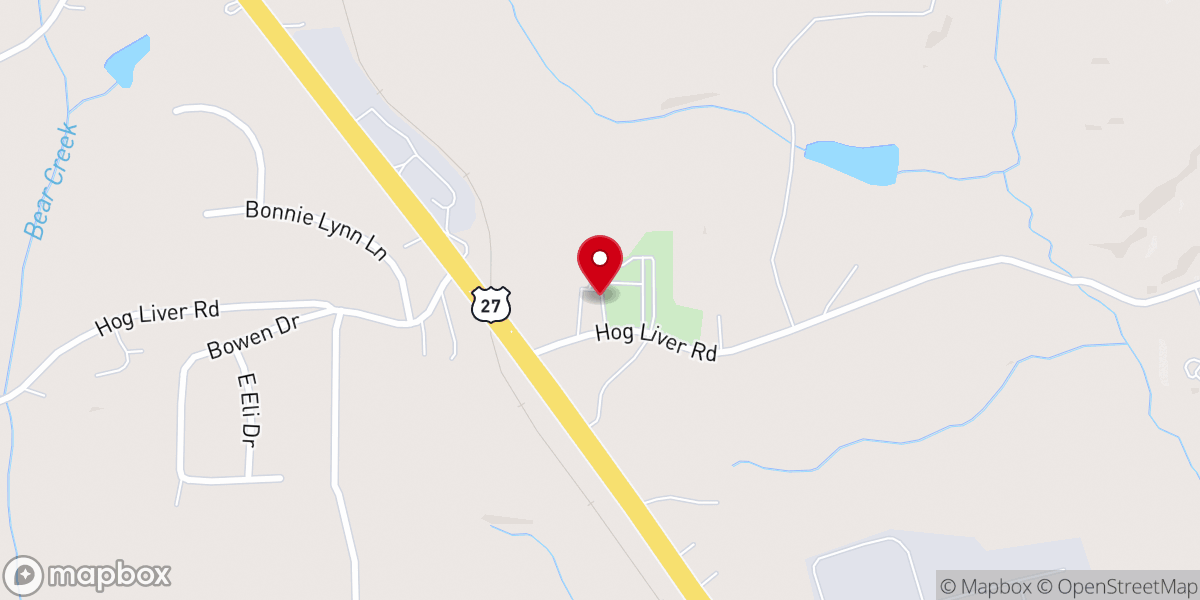 Map showing location of Pleasant View Baptist Church