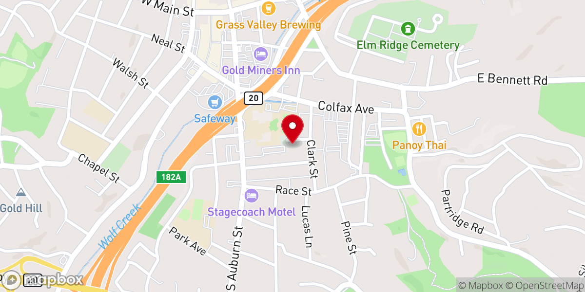 Map showing location of Sierra Center for Spiritual Living