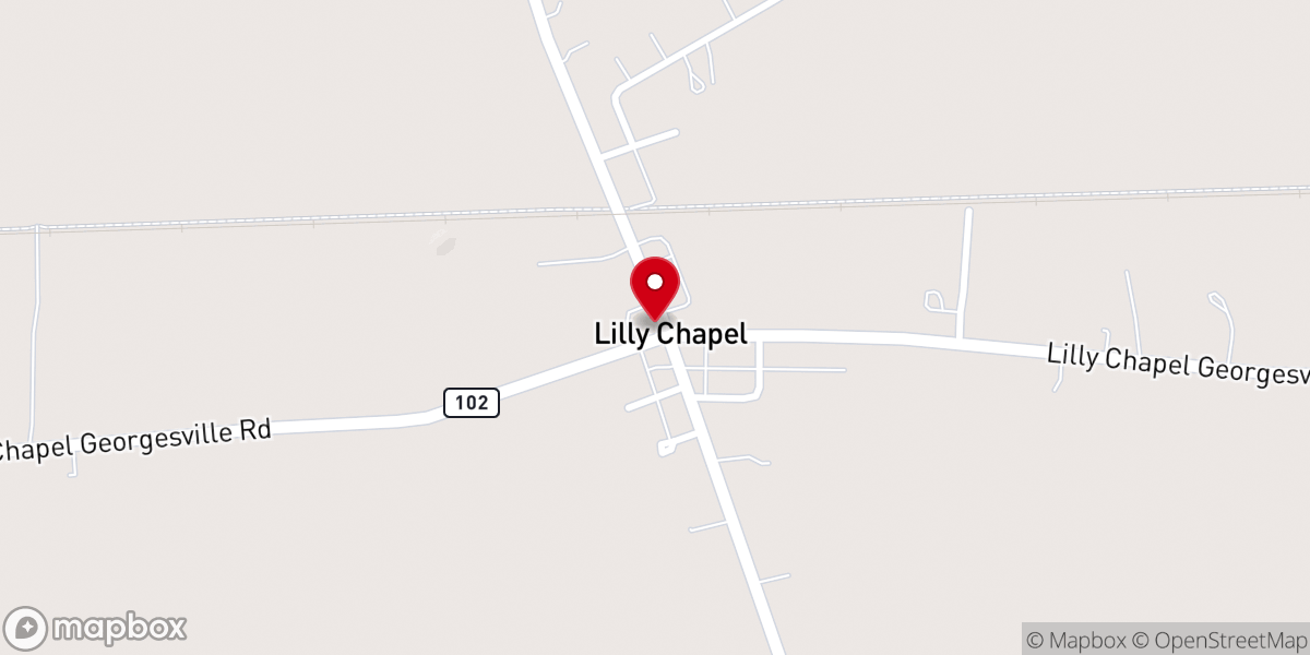 Map showing location of Lilly Chapel Methodist Church