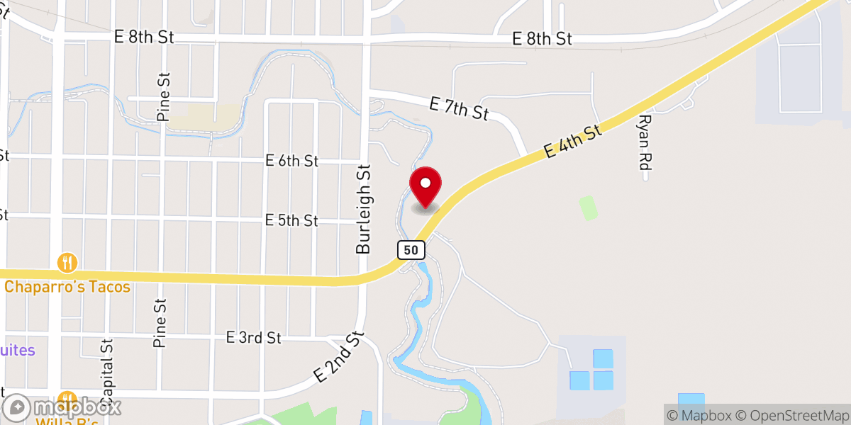 Map showing location of New Life Church of Yankton
