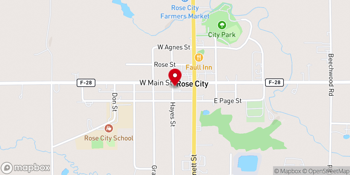 Map showing location of Trinity United Methodist Church