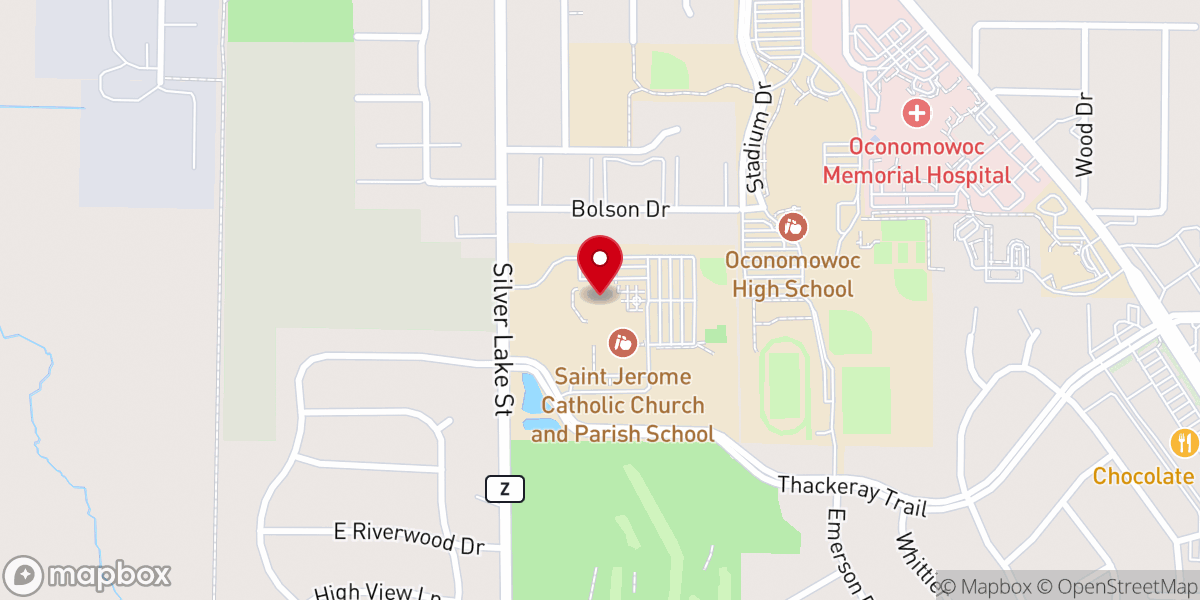 Map showing location of St. Jerome Catholic Church