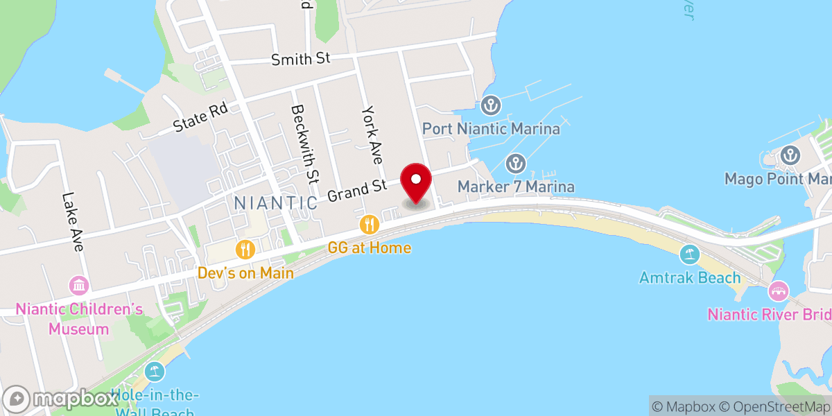 Map showing location of Niantic Main Street