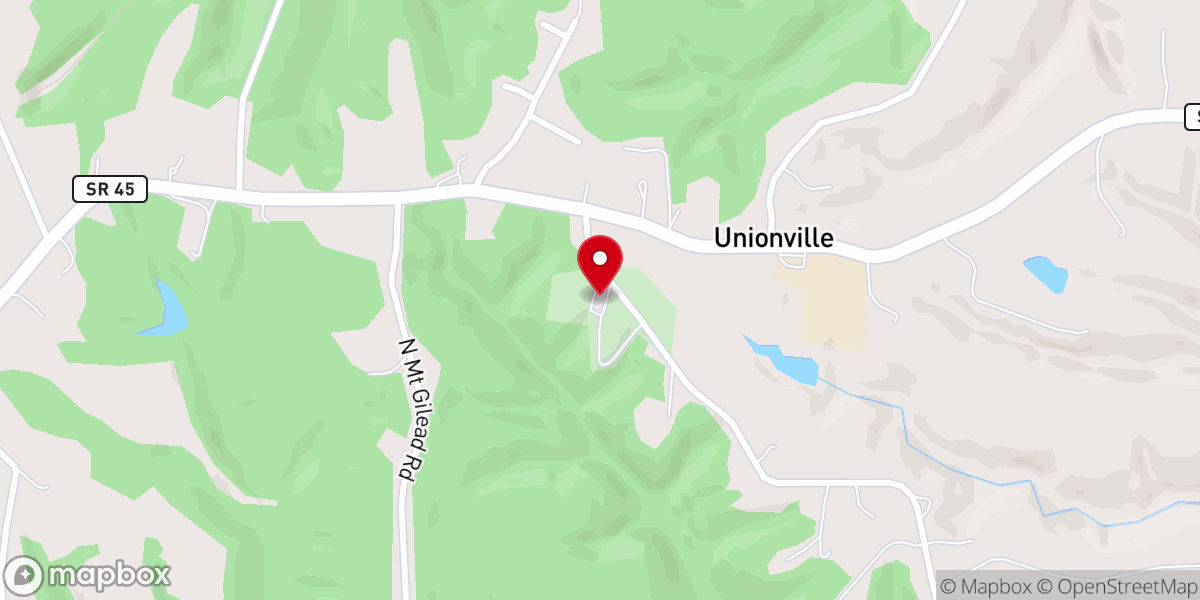 Map showing location of Little Union Baptist Church