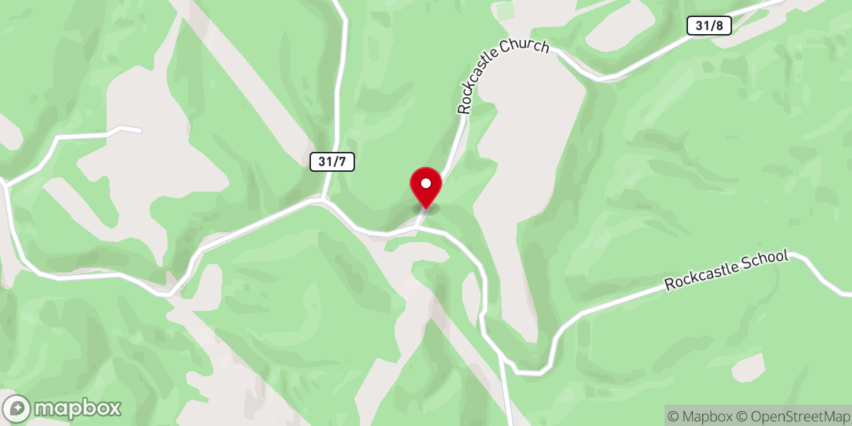 Map showing location of Rock Castle Church