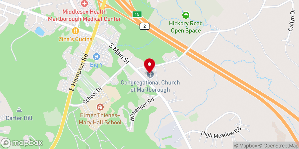Map showing location of Marlborough Congregational Church