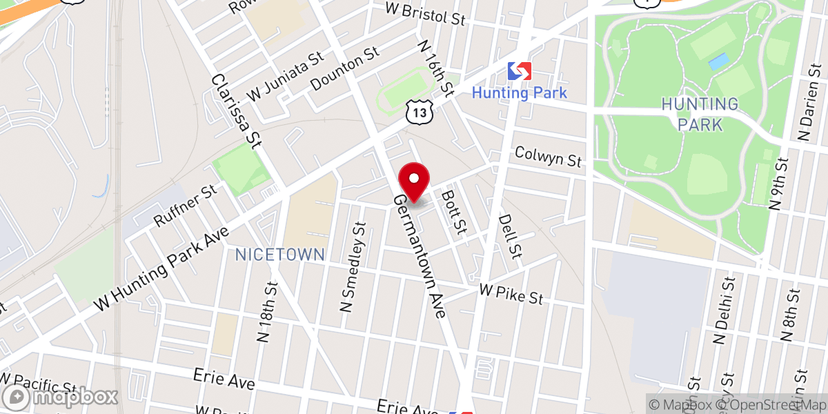 Map showing location of Nazarene Baptist Church