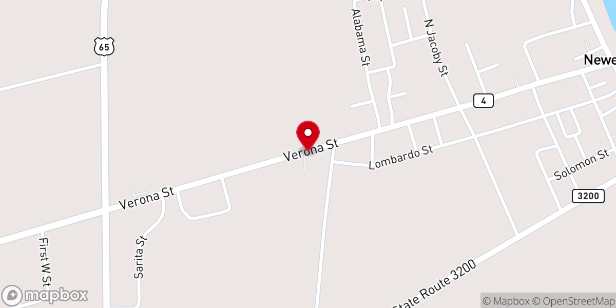Map showing location of Newellton Elevator Co