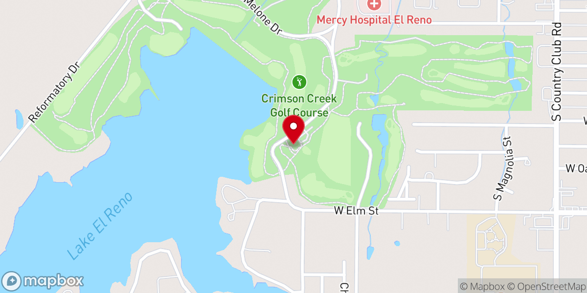 Map showing location of Crimson Creek Golf Course