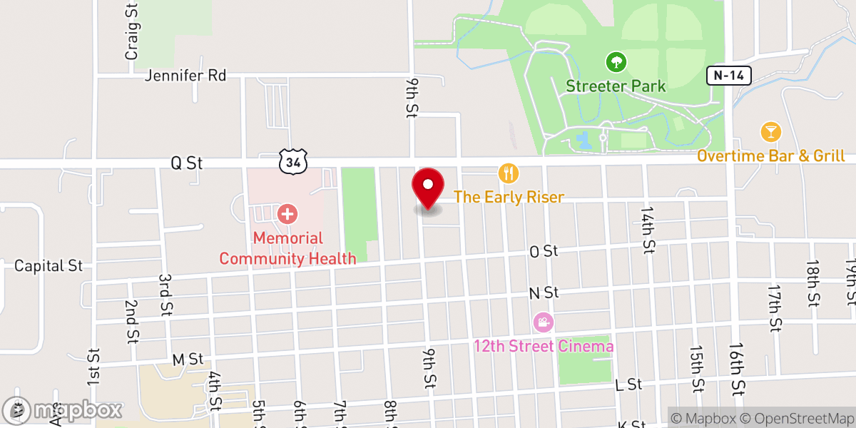 Map showing location of Saint Mary's Catholic Church, Aurora