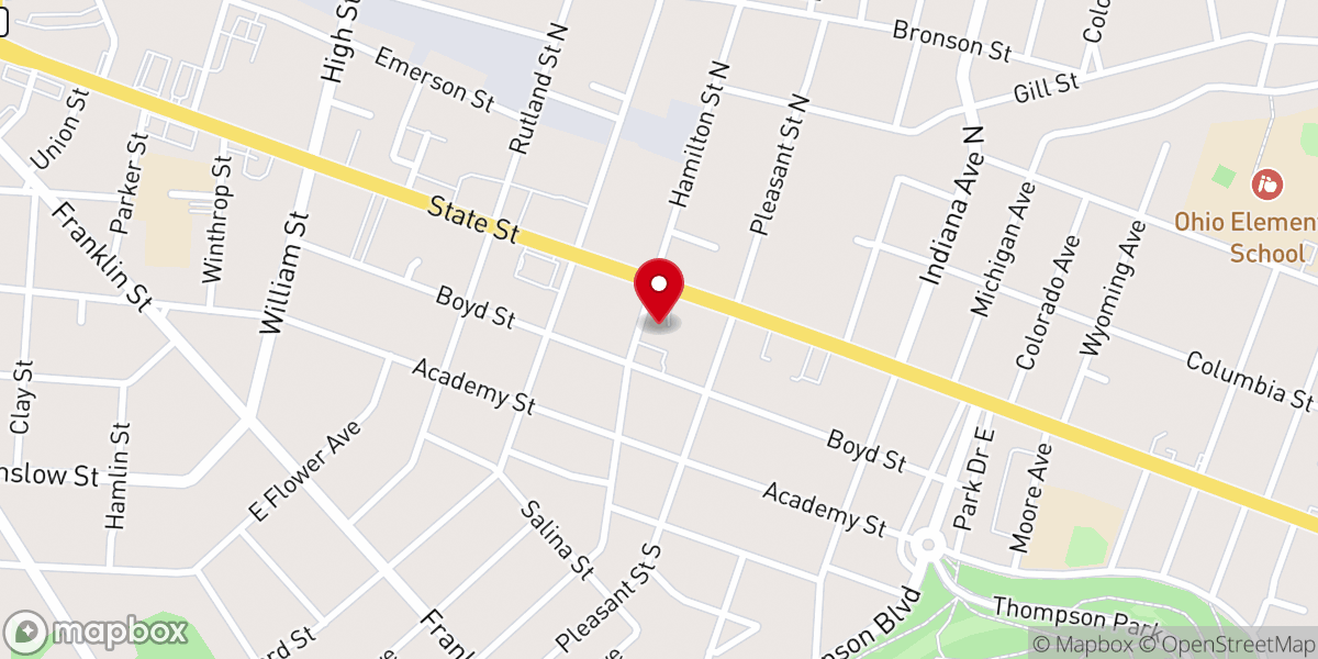 Map showing location of Emmanuel Congregational Church