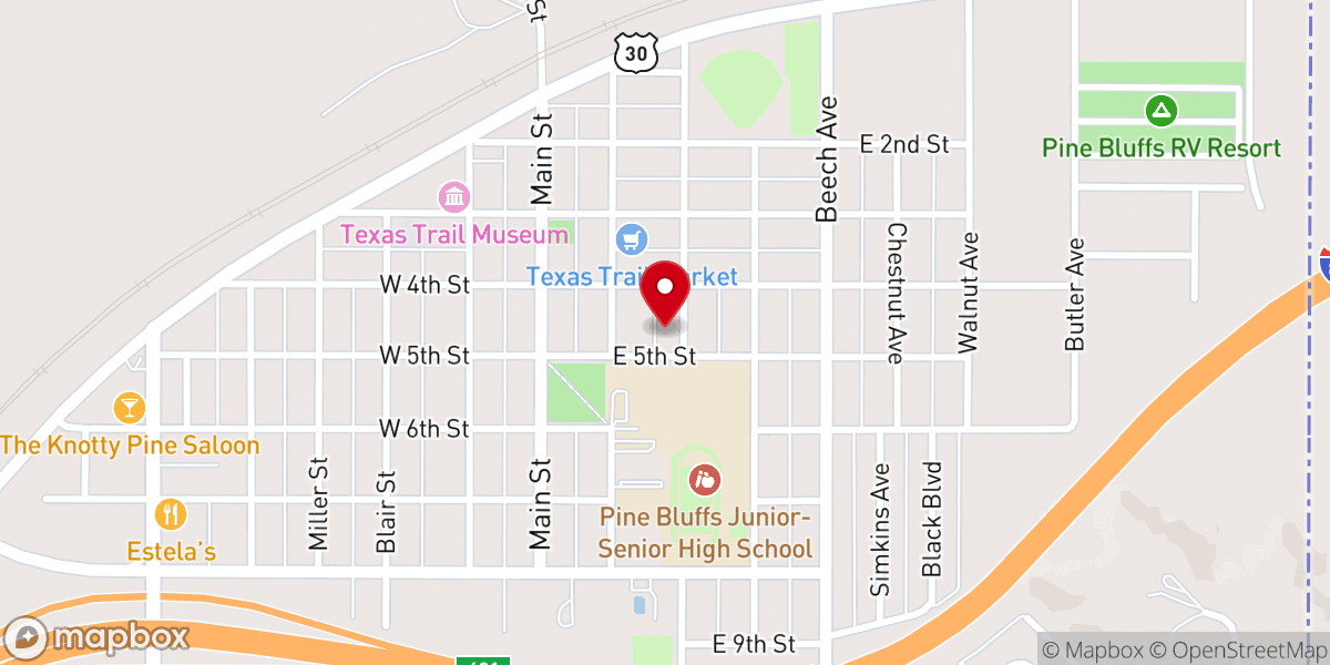 Map showing location of Crossroads Community Church