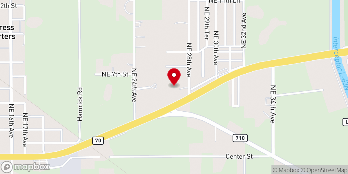 Map showing location of New Testament Baptist Church