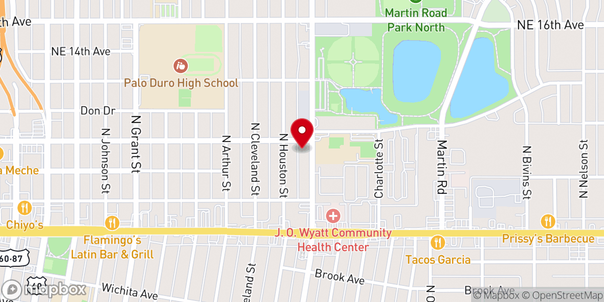 Map showing location of Immanuel Baptist Church