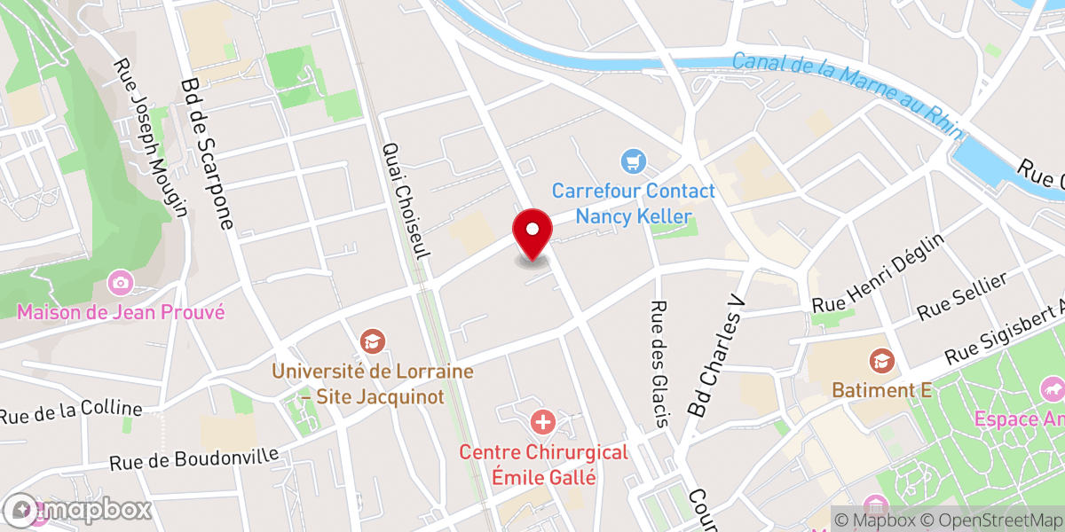 Map showing location of Église Saint-Fiacre de Nancy