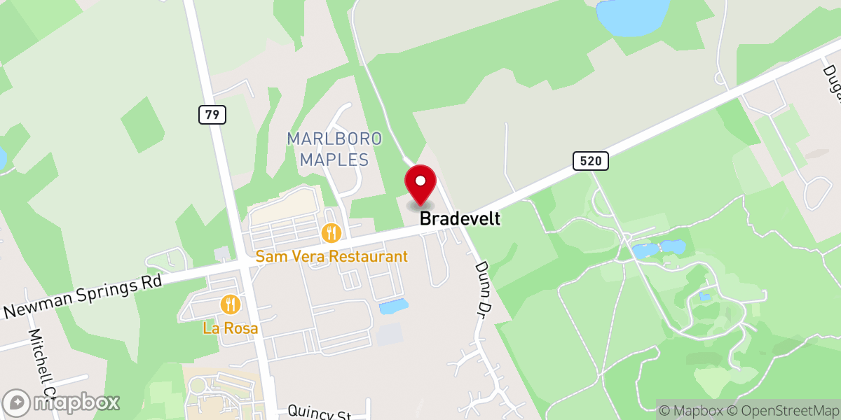 Map showing location of Old Brick Reformed Church