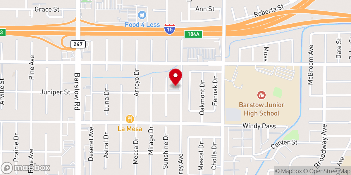 Map showing location of Barstow Bilingual SDA Church