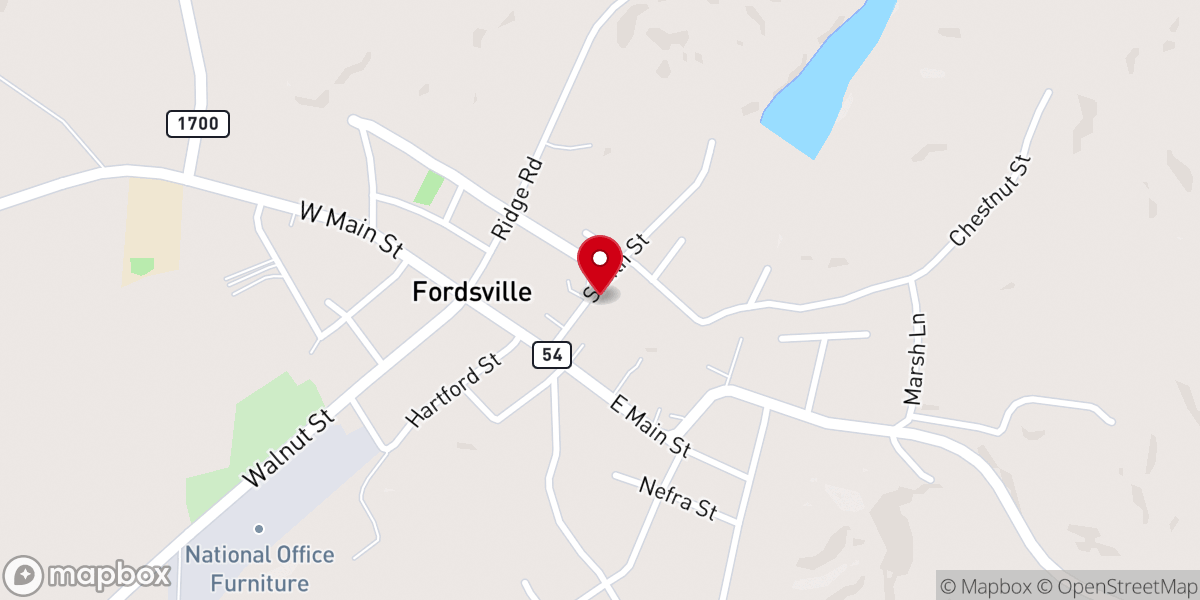 Map showing location of St John Catholic Church