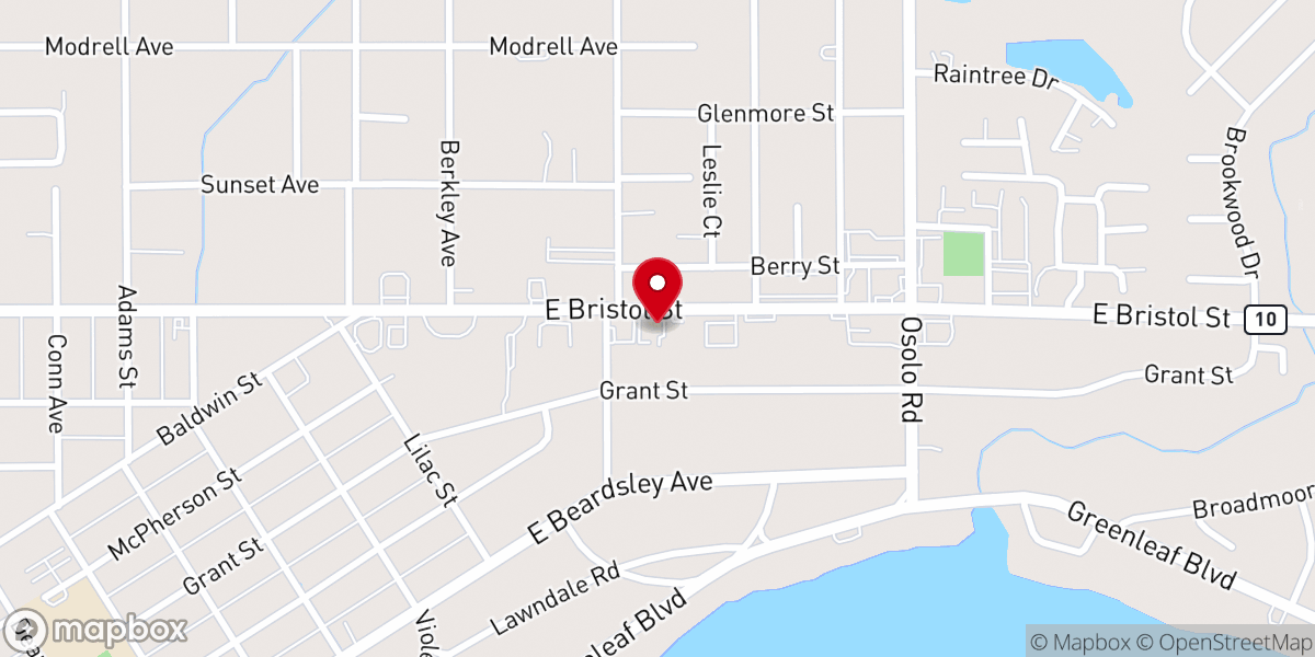 Map showing location of River of Life Community Church