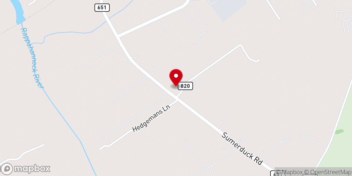 Map showing location of Providence Baptist Church