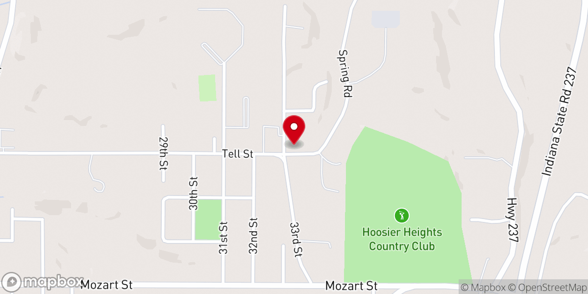Map showing location of Crossroads Church Tell City