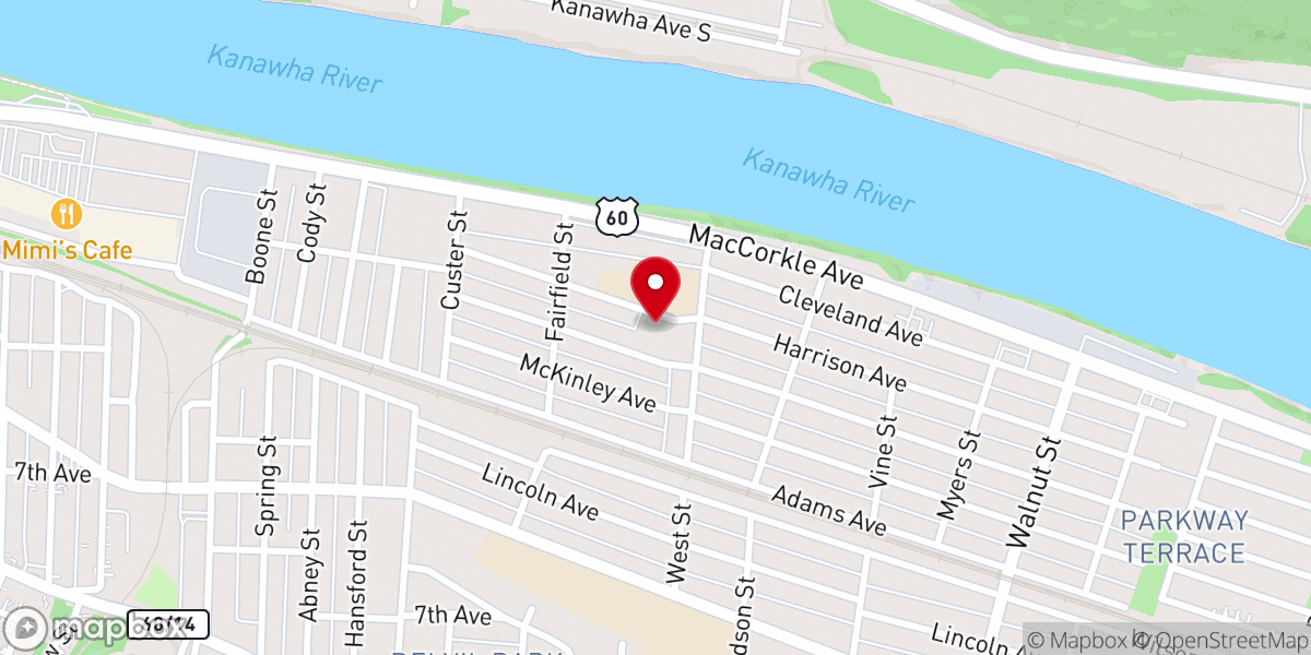 Map showing location of The Crossing Baptist Church