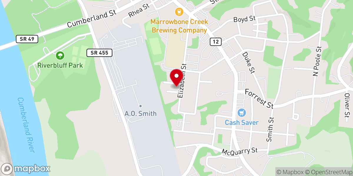 Map showing location of Hope Worship Center