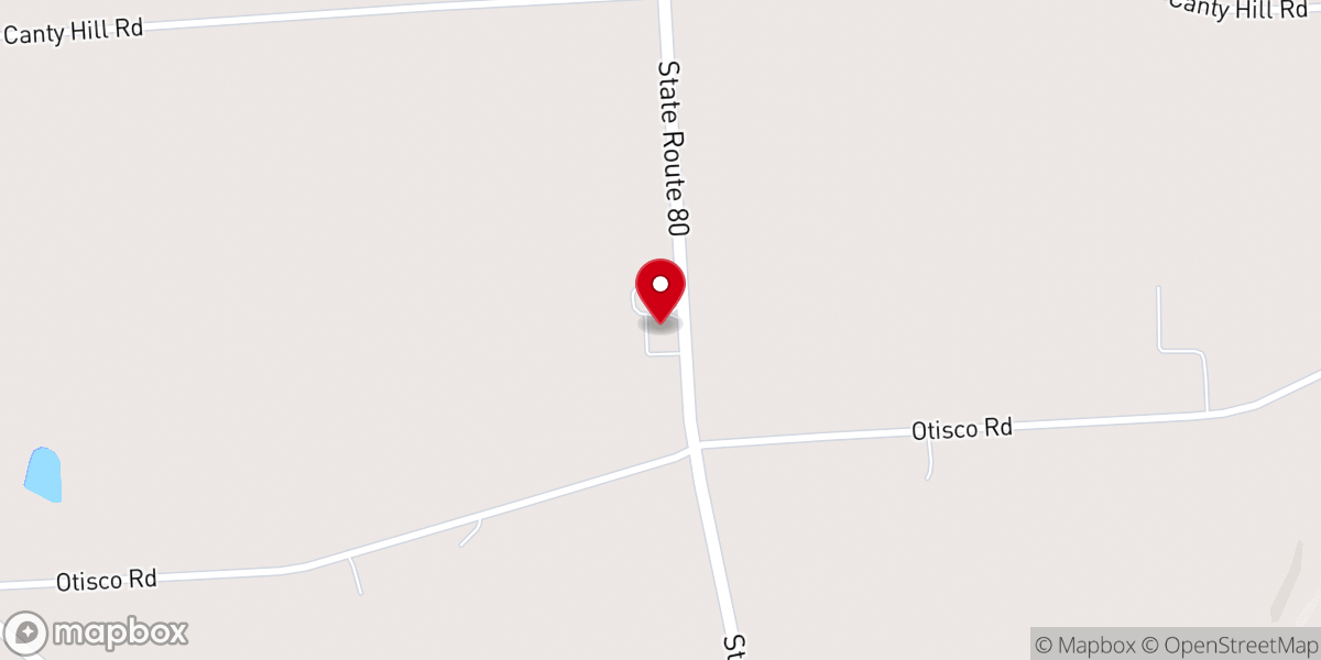 Map showing location of Church of the Nativity at St. Patricks Otisco