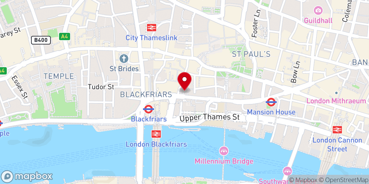 Map showing location of St Andrew by the Wardrobe
